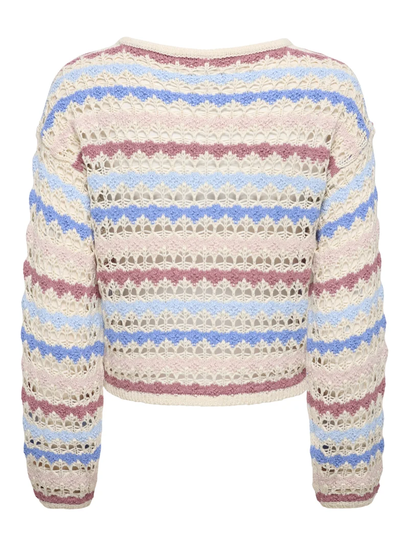 ONLGEENA LS O-NECK PATTERN LOOSE CC, Birch/Dusty R/Serpia R/Cornflower B