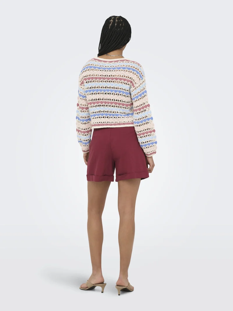 ONLGEENA LS O-NECK PATTERN LOOSE CC, Birch/Dusty R/Serpia R/Cornflower B
