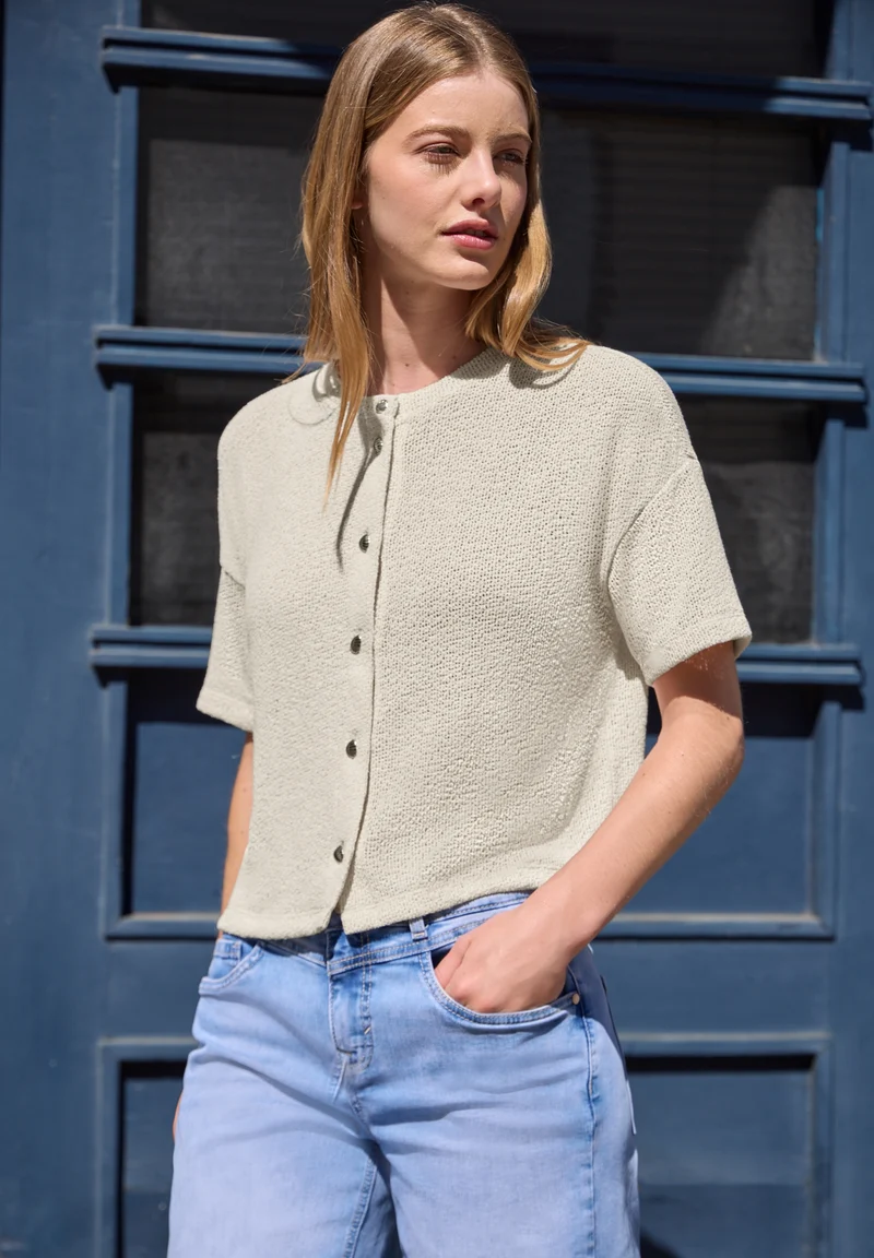 LTD QR Studio_Knit look jacket, vanilla sand