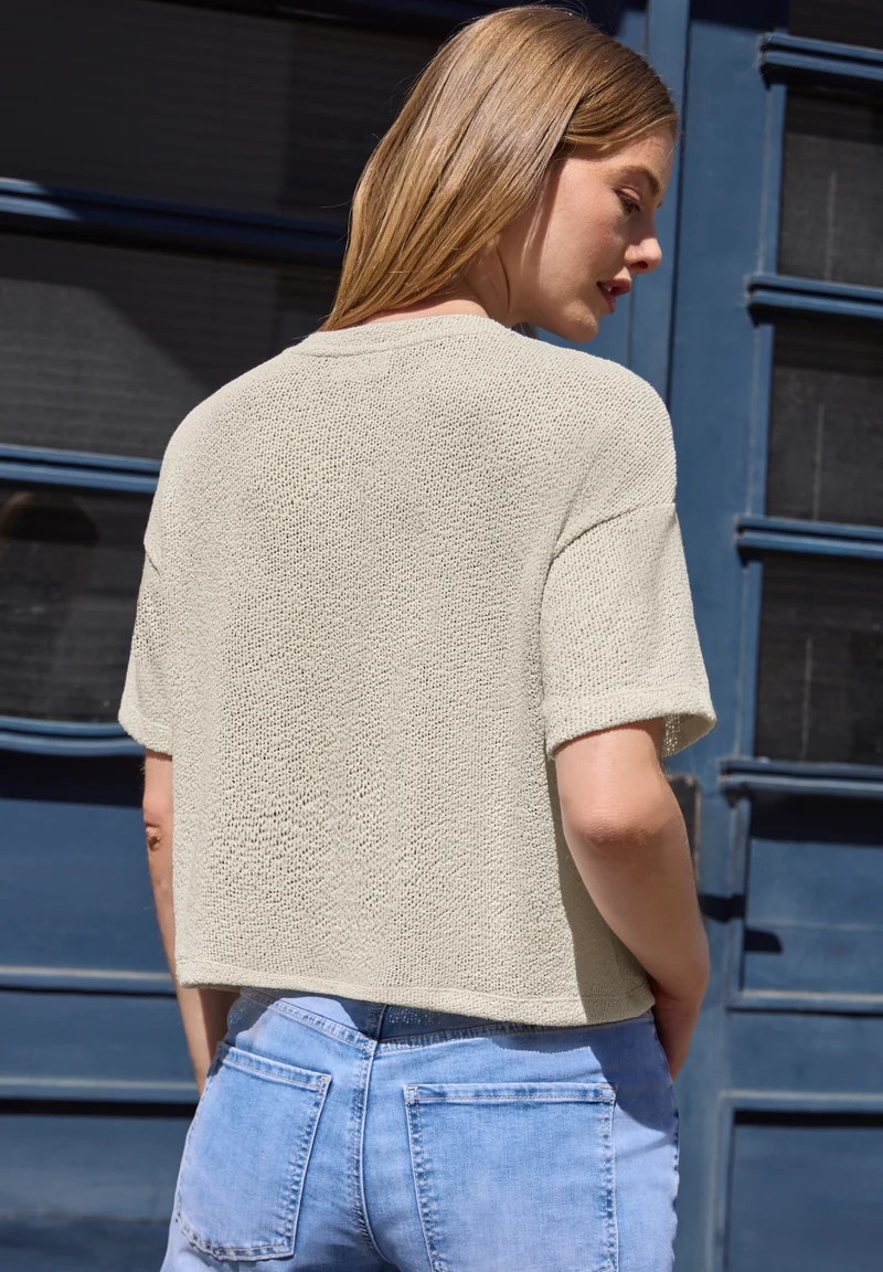 LTD QR Studio_Knit look jacket, vanilla sand