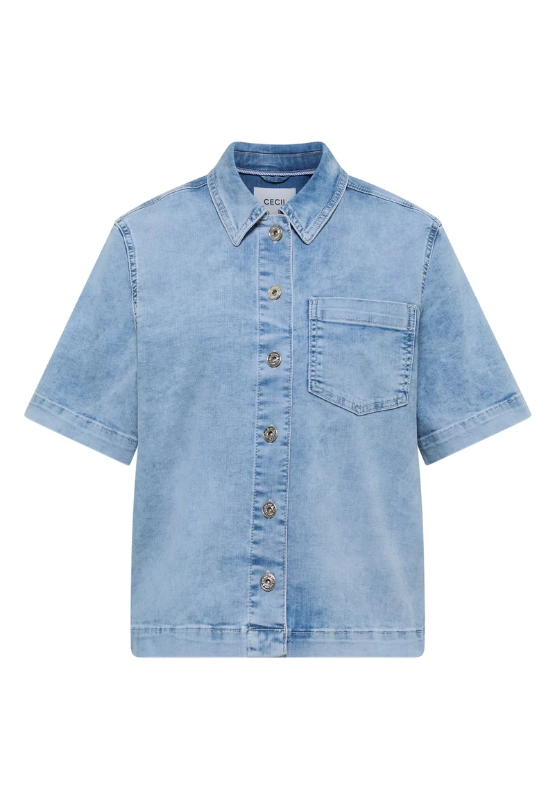 Overshirt Short Sleeve Light B, light blue used wash