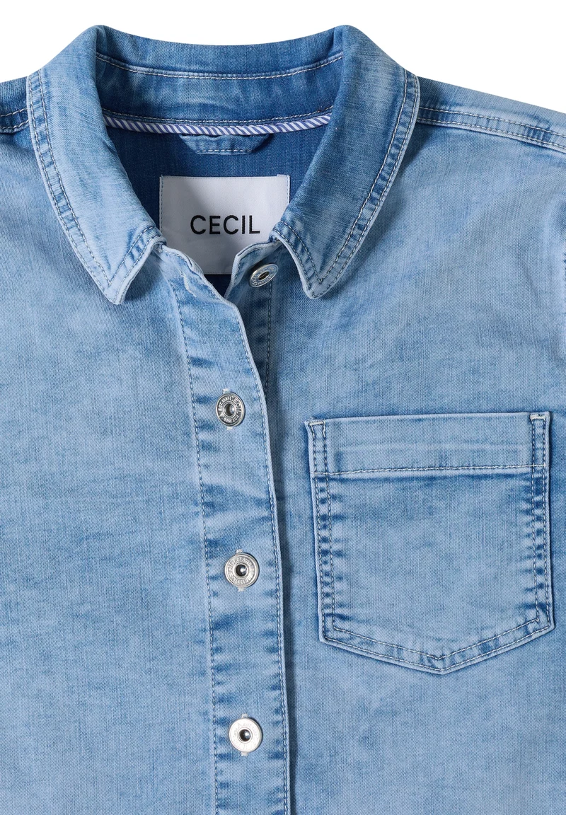 Overshirt Short Sleeve Light B, light blue used wash