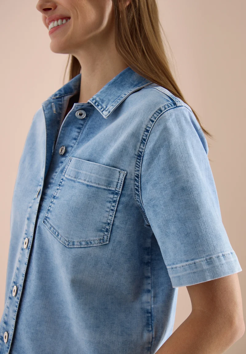 Overshirt Short Sleeve Light B, light blue used wash
