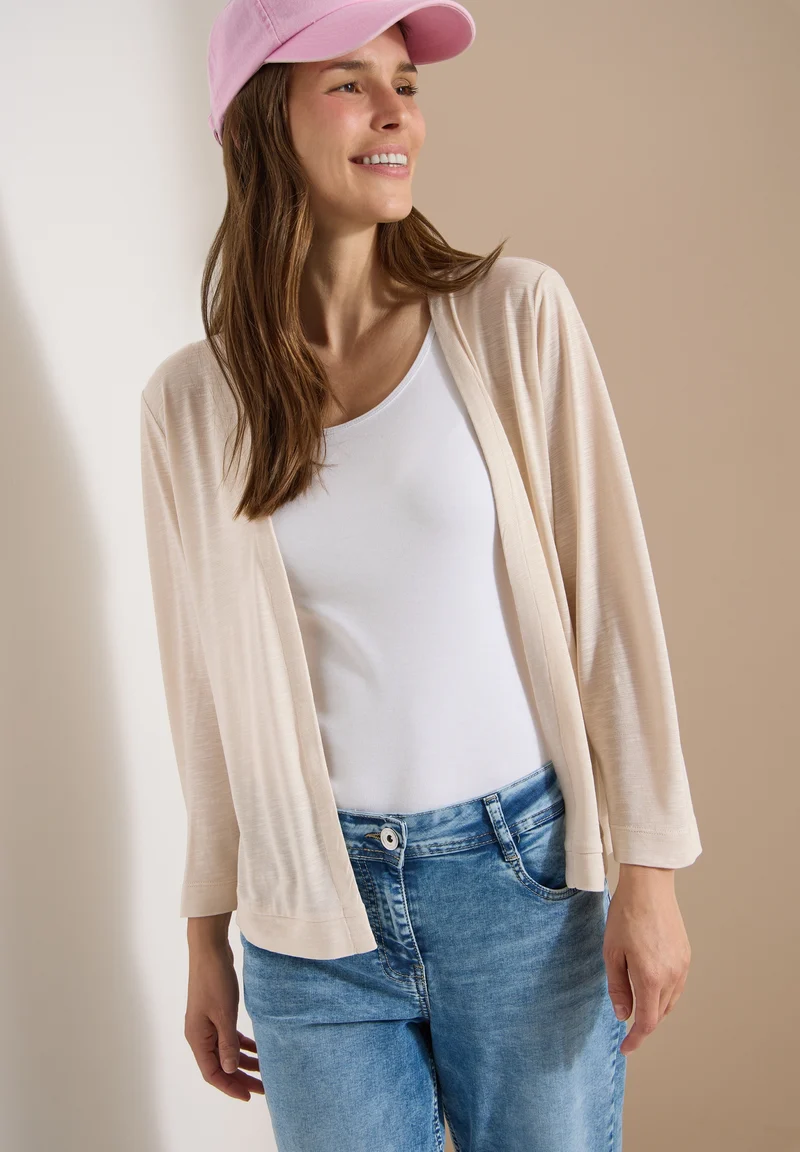 Open T-Shirt Jacket, pearl beige
