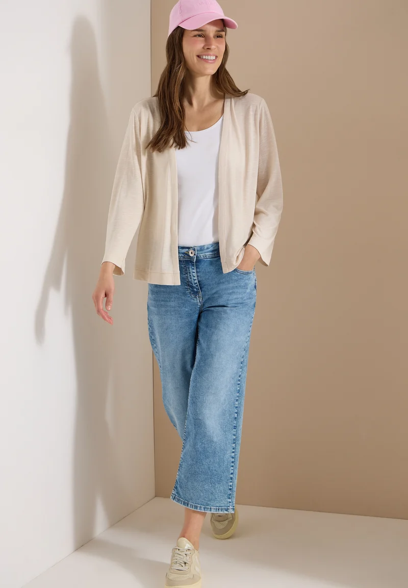 Open T-Shirt Jacket, pearl beige