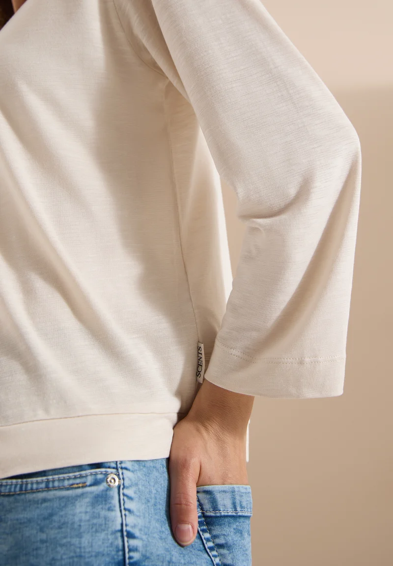 Open T-Shirt Jacket, pearl beige