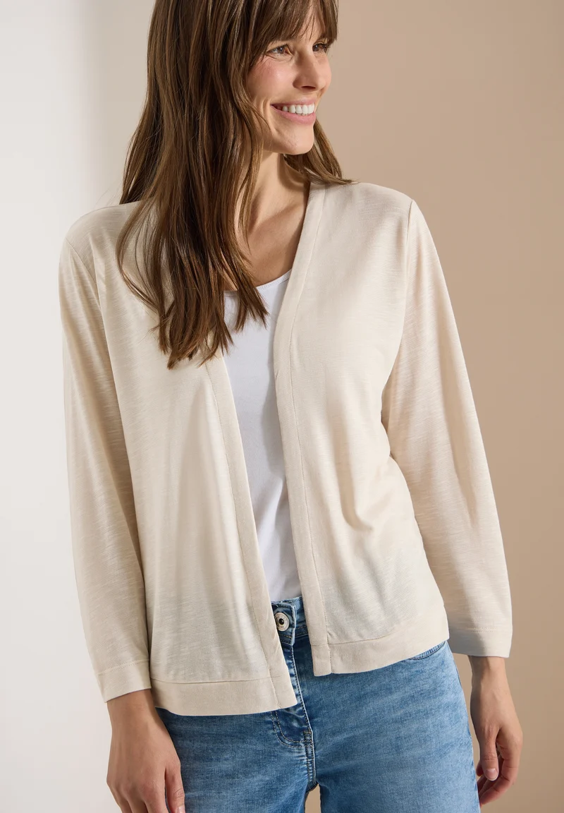 Open T-Shirt Jacket, pearl beige