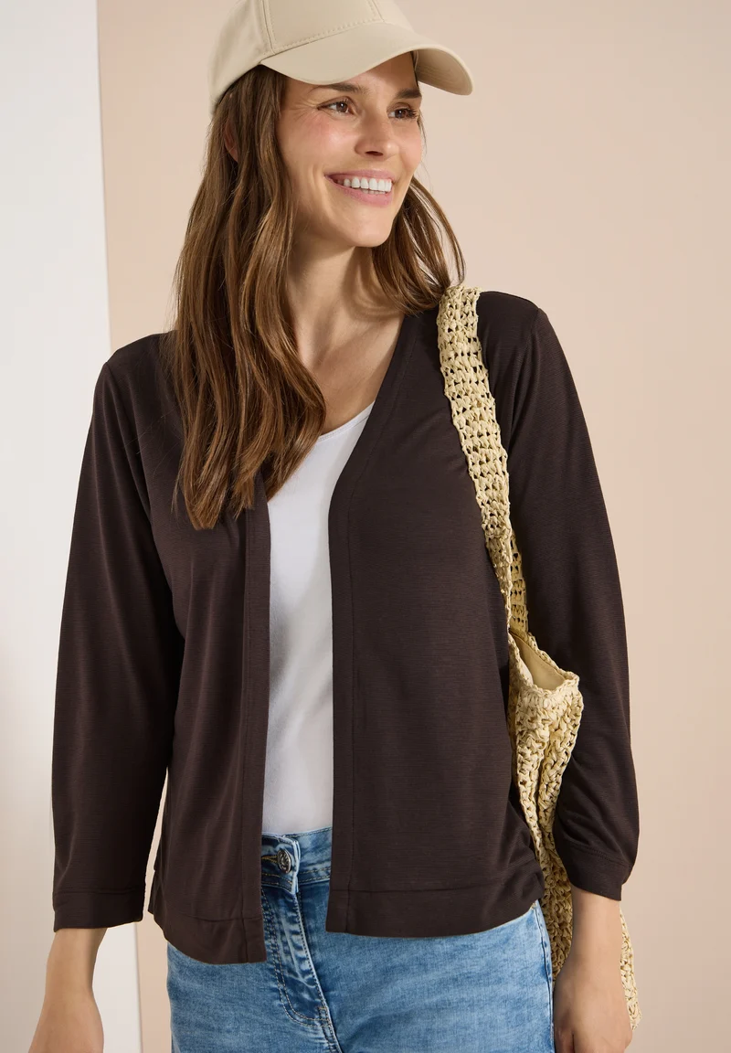 Open T-Shirt Jacket, brown cacao