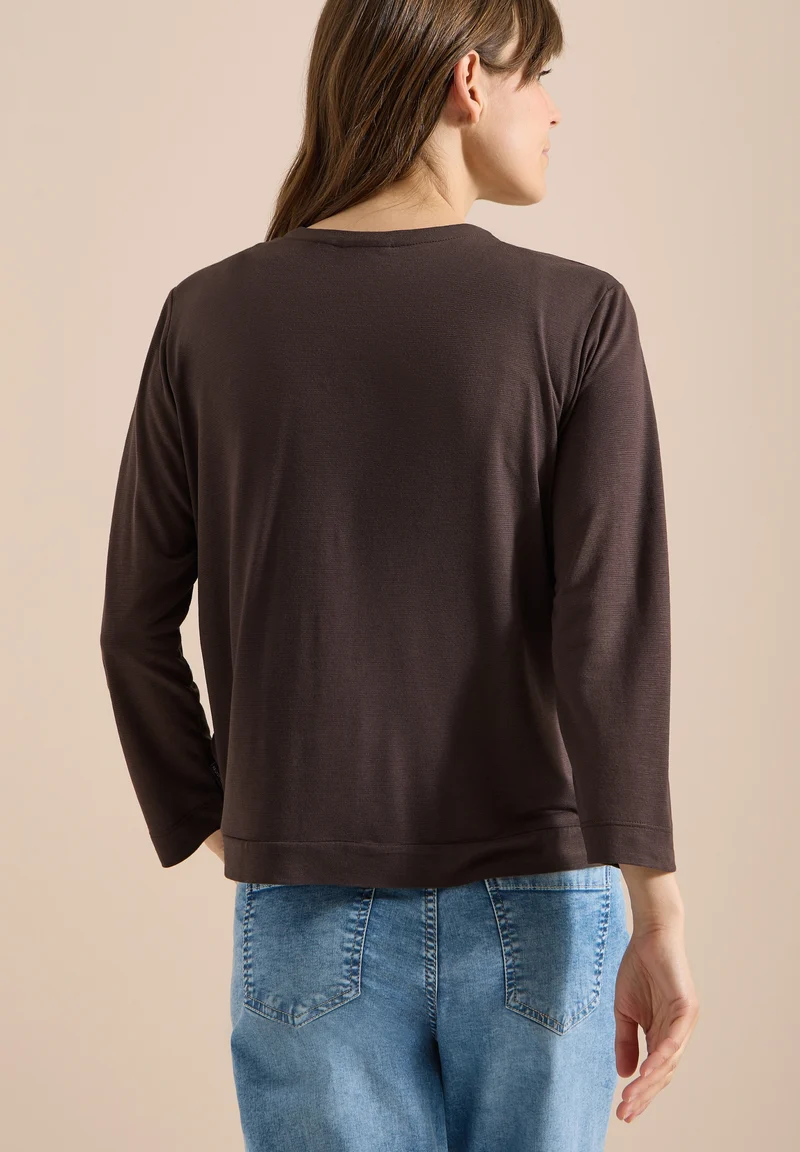 Open T-Shirt Jacket, brown cacao