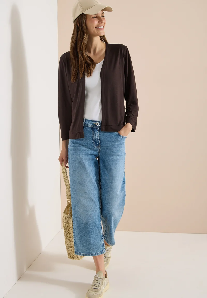 Open T-Shirt Jacket, brown cacao