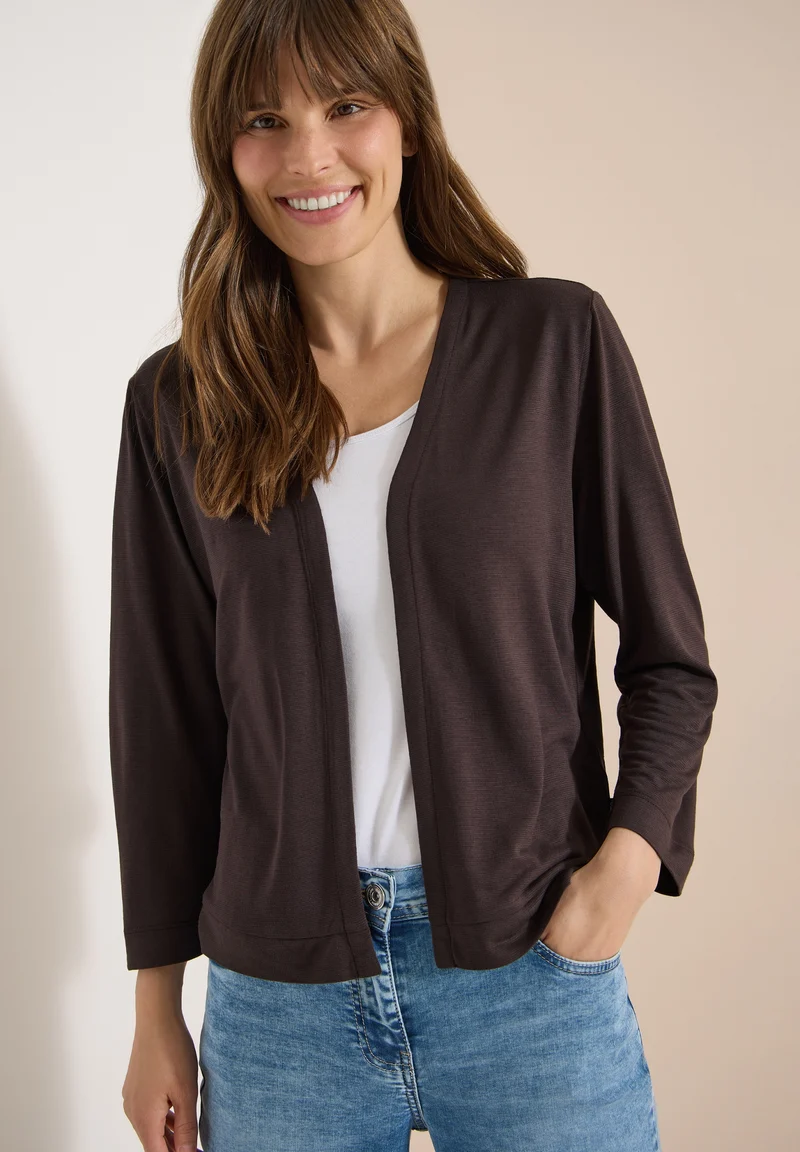 Open T-Shirt Jacket, brown cacao