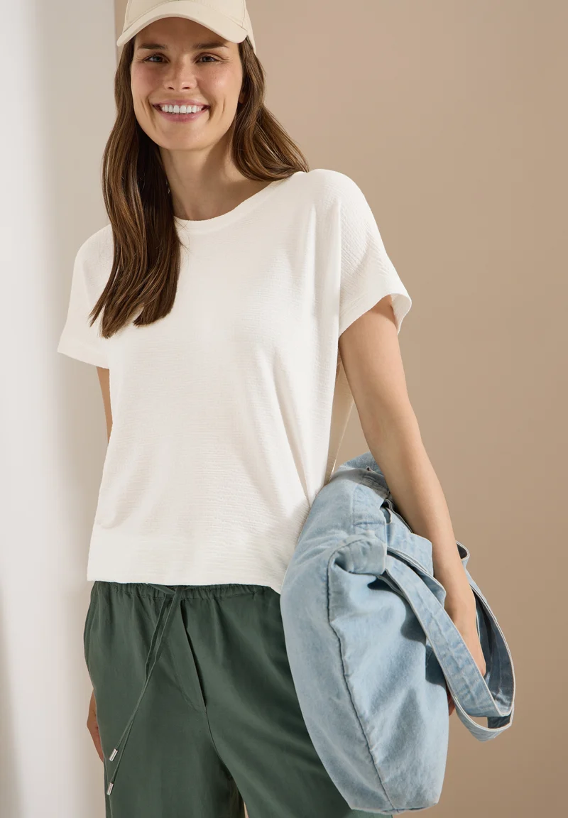 Solid Structure Shirt, vanilla white