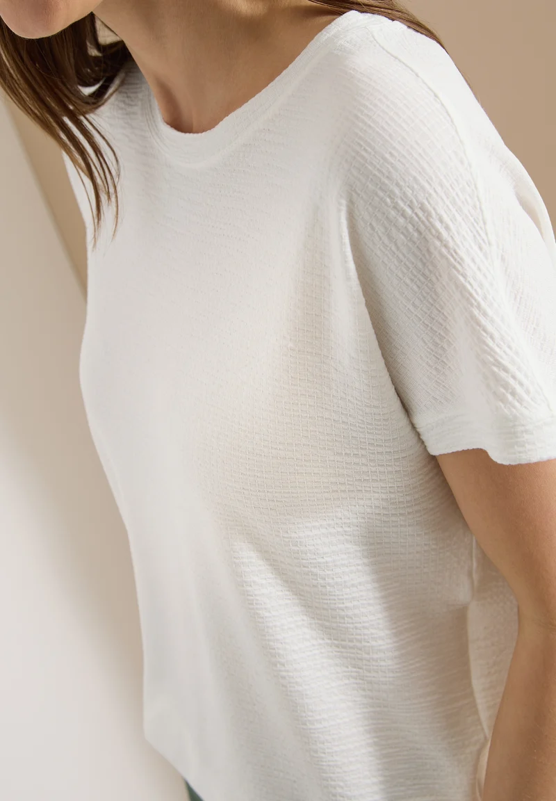 Solid Structure Shirt, vanilla white