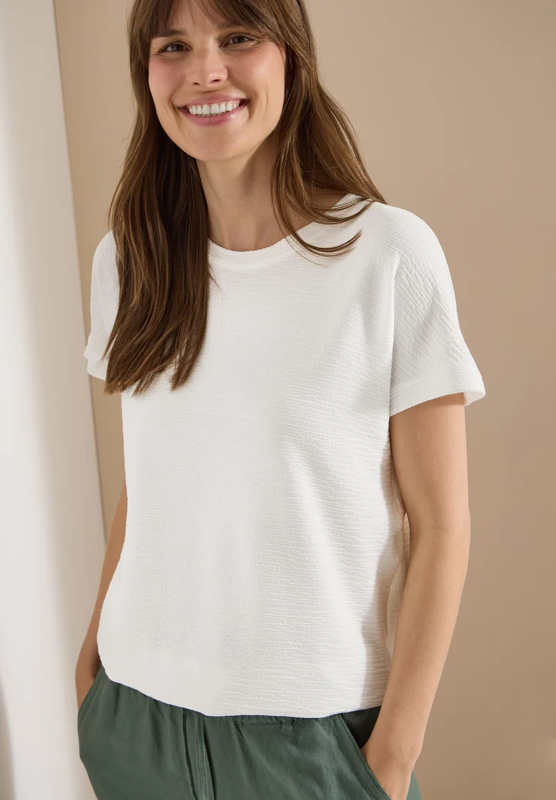 Solid Structure Shirt, vanilla white
