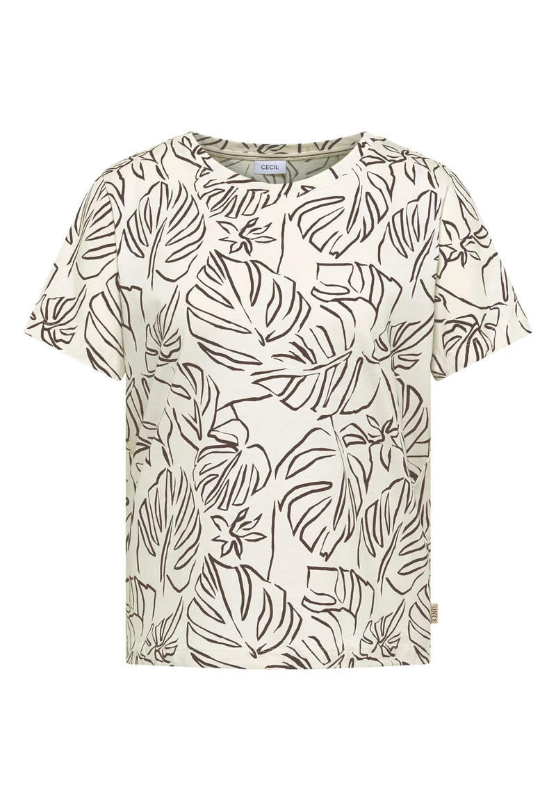 TOS Outline AOP Basic Shirt, light alabaster white