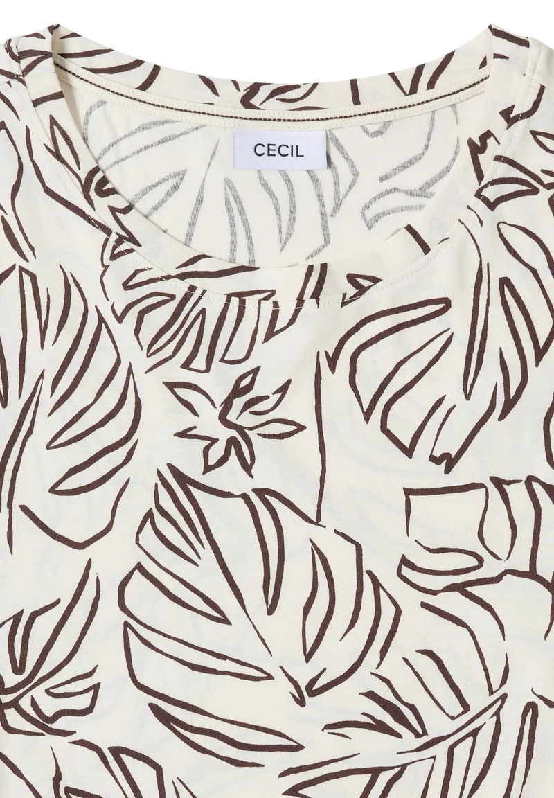 TOS Outline AOP Basic Shirt, light alabaster white