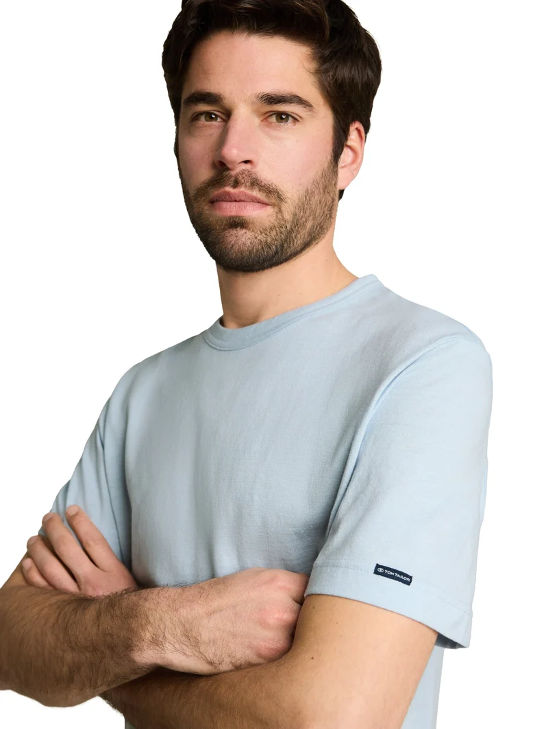 fine striped t-shirt, light blue fine stripe