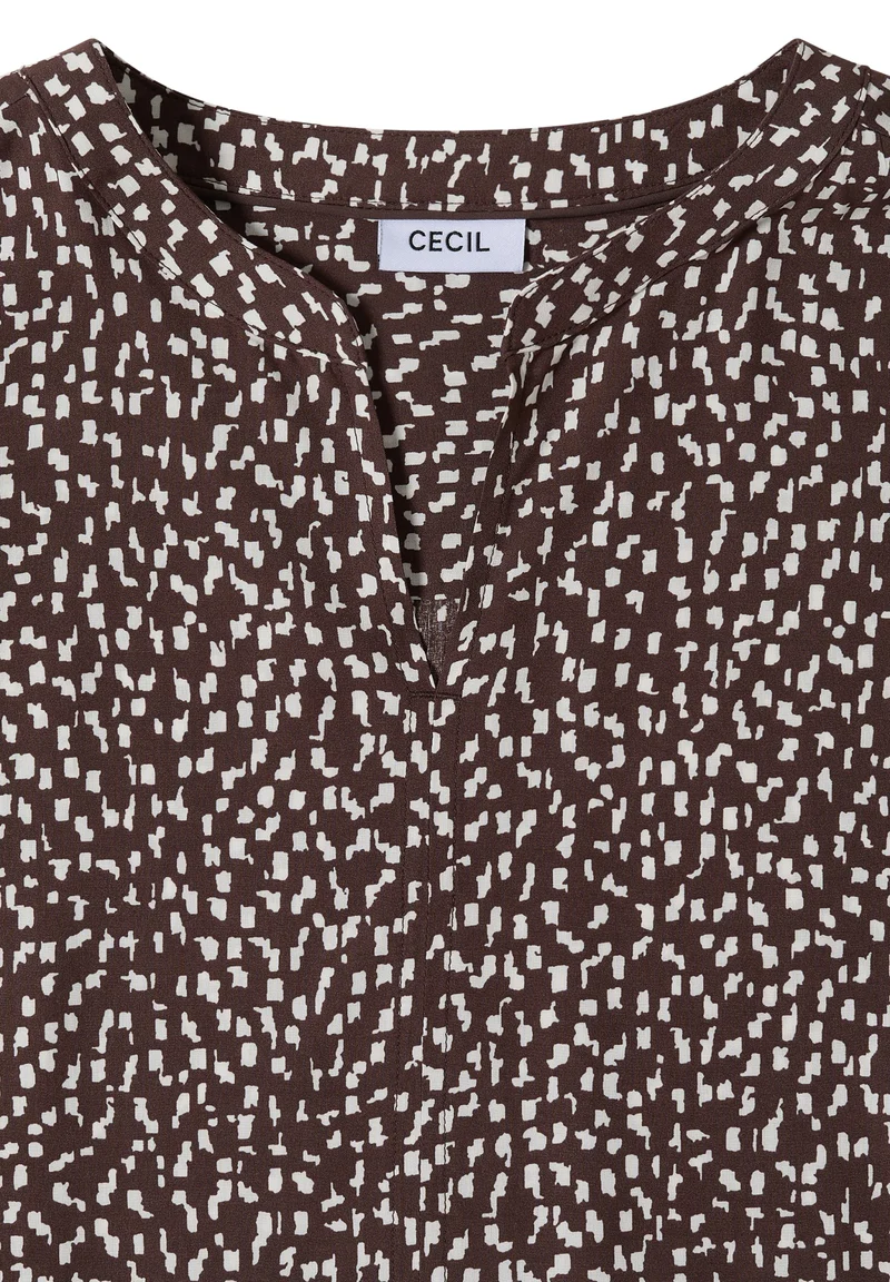 Minimal Print Blouse, brown cacao