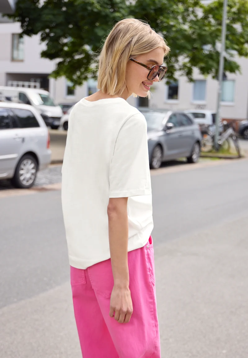 Studio_Shirt w.colorful croche, off white