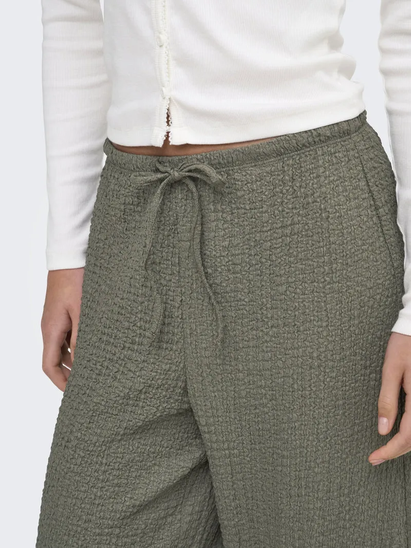 ONLERIKKA HW WIDE CRINKLE PANT PNT, Smokey Olive