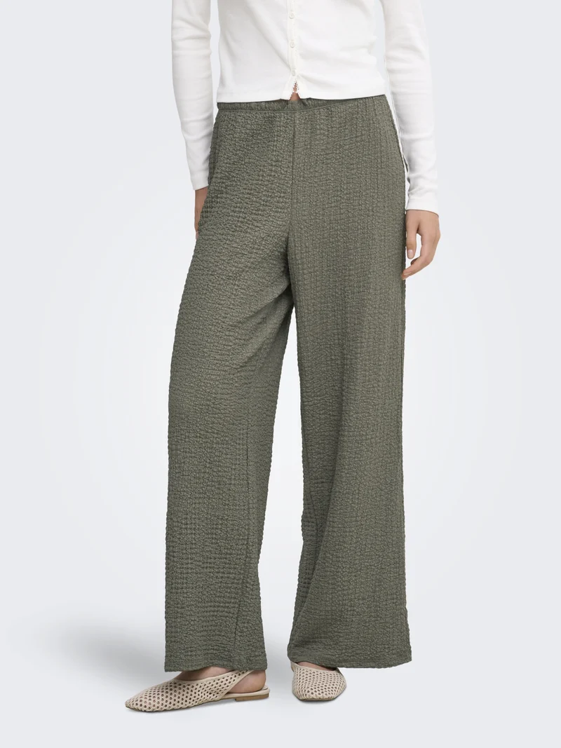 ONLERIKKA HW WIDE CRINKLE PANT PNT, Smokey Olive