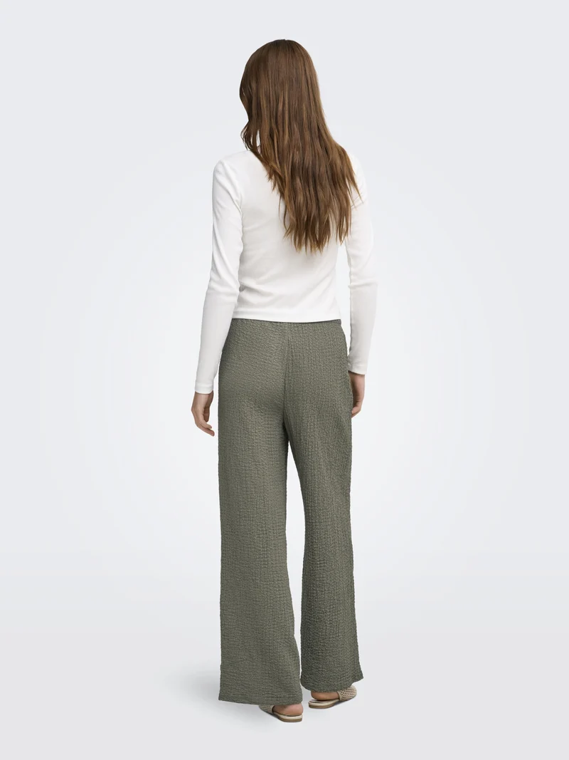 ONLERIKKA HW WIDE CRINKLE PANT PNT, Smokey Olive