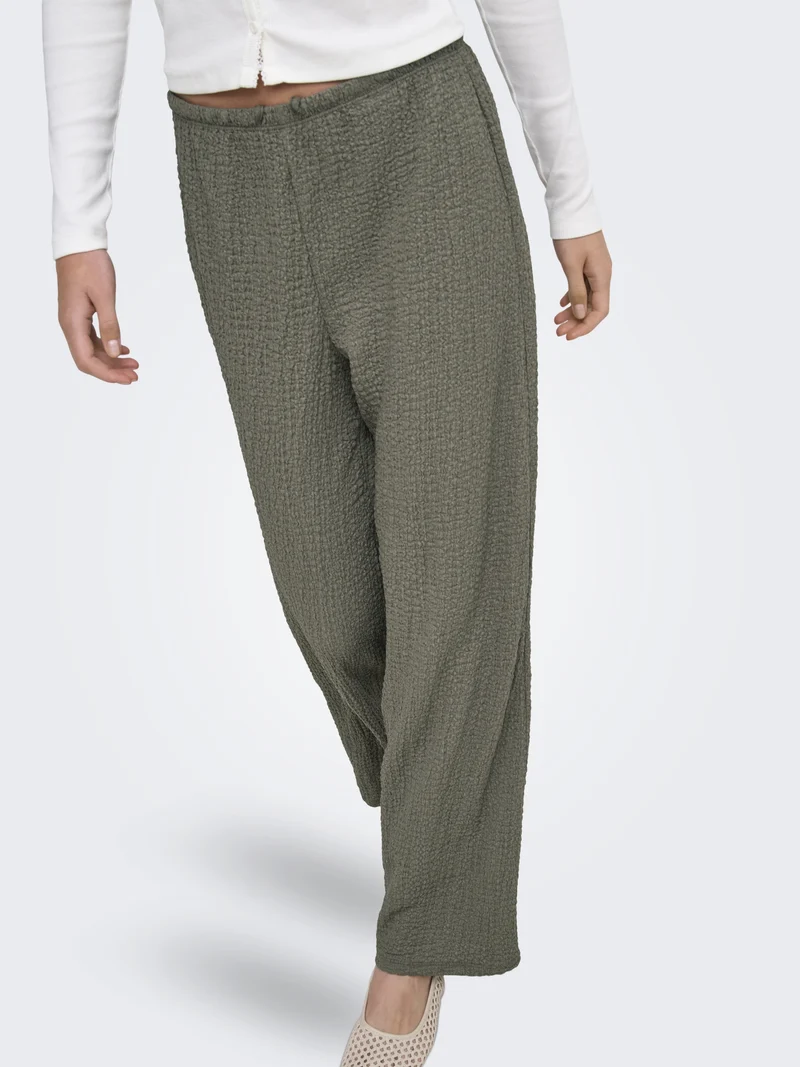 ONLERIKKA HW WIDE CRINKLE PANT PNT, Smokey Olive