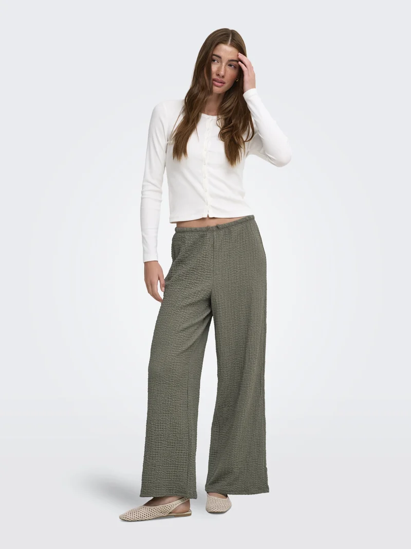 ONLERIKKA HW WIDE CRINKLE PANT PNT, Smokey Olive