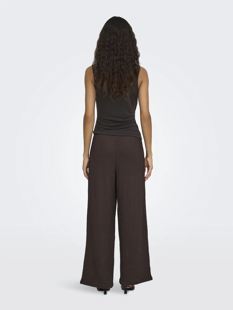 ONLERIKKA HW WIDE CRINKLE PANT PNT, Coffee Bean