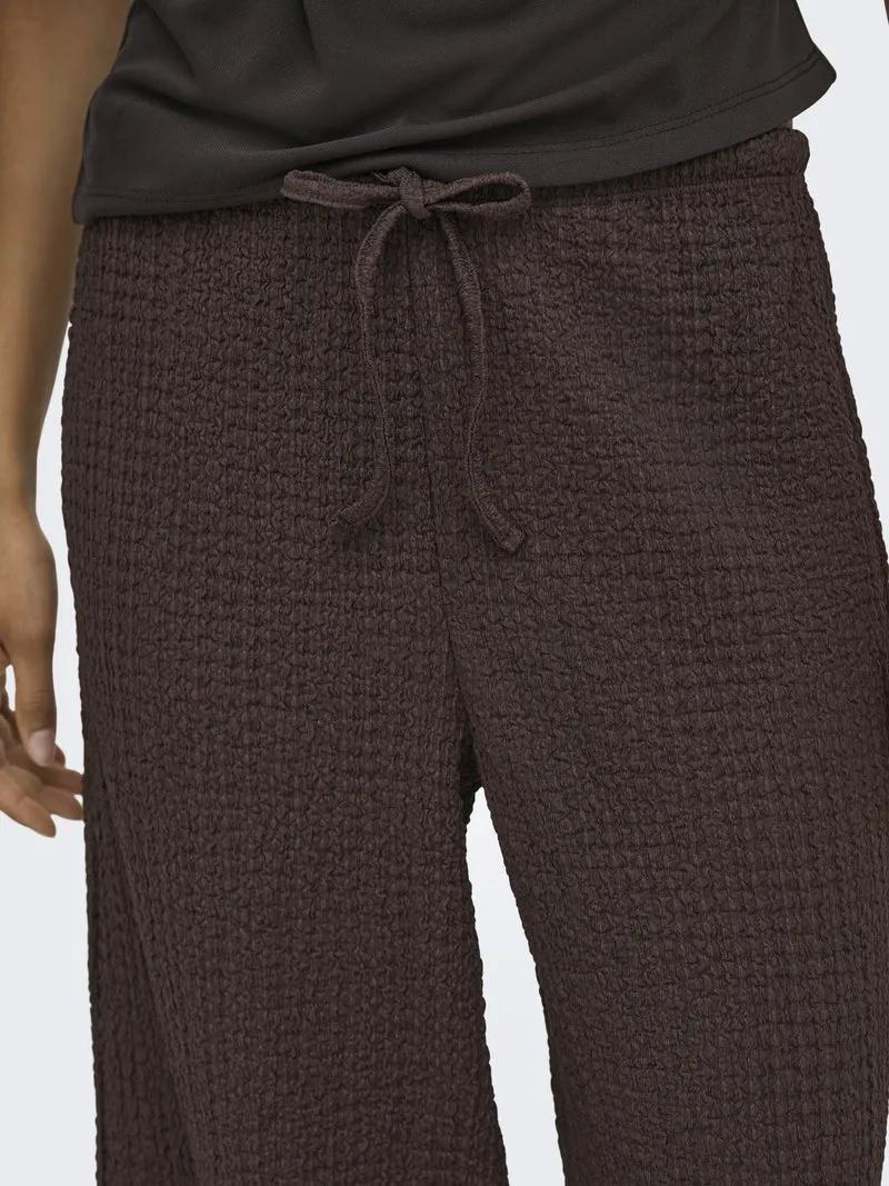 ONLERIKKA HW WIDE CRINKLE PANT PNT, Coffee Bean