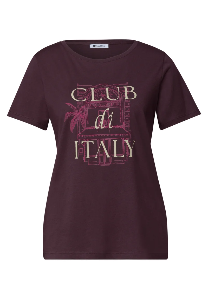 LTD QR shirt w.illustration, rustic rouge