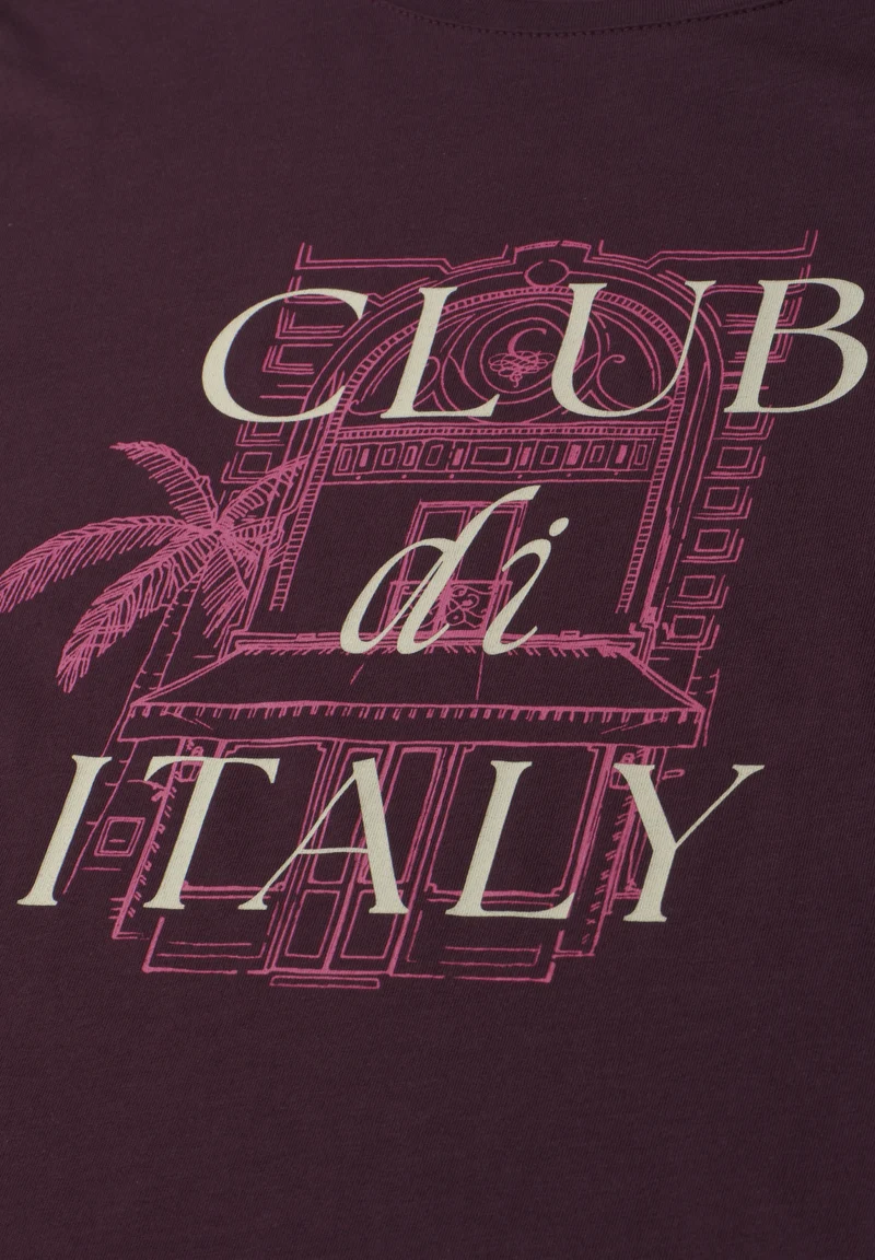 LTD QR shirt w.illustration, rustic rouge