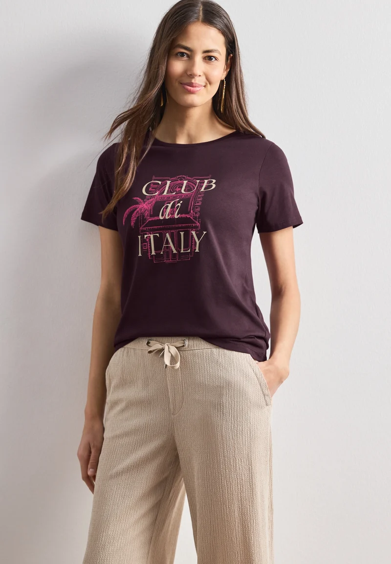 LTD QR shirt w.illustration, rustic rouge