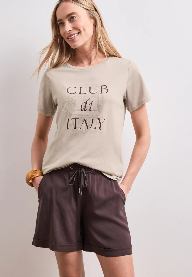 LTD QR shirt w.illustration, clay sand