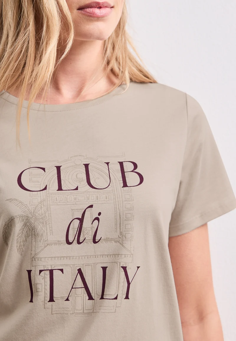 LTD QR shirt w.illustration, clay sand