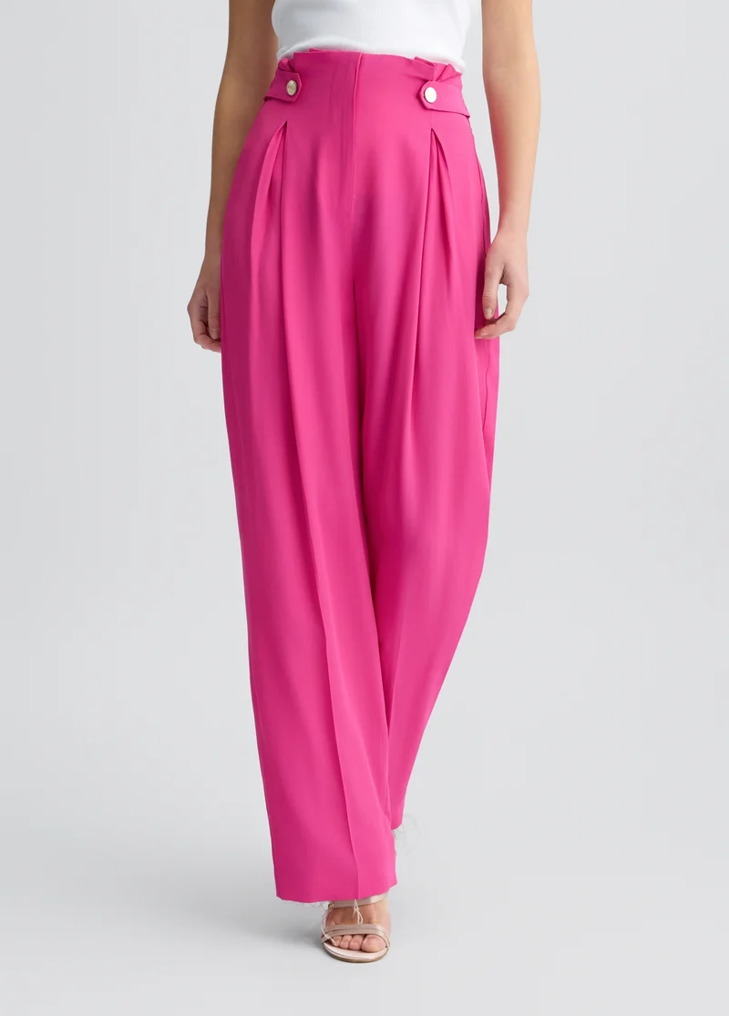 Fuchsia High-Rise Trousers