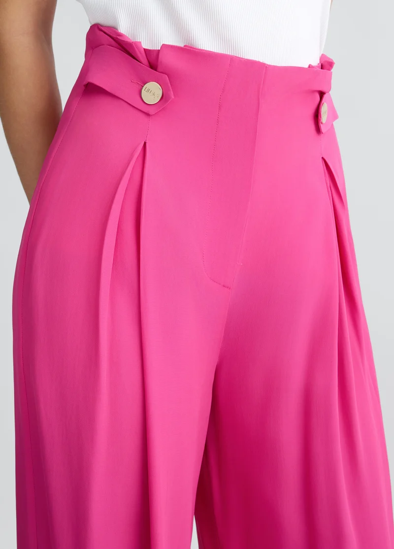 Fuchsia High-Rise Trousers