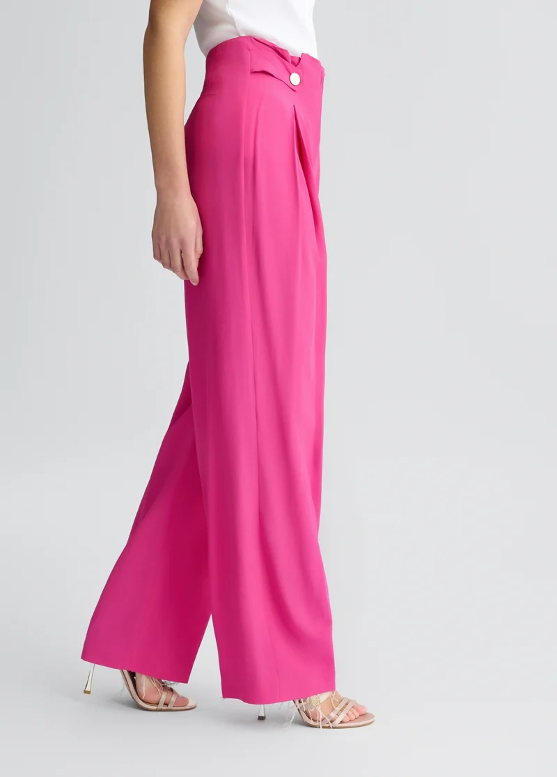 Fuchsia High-Rise Trousers