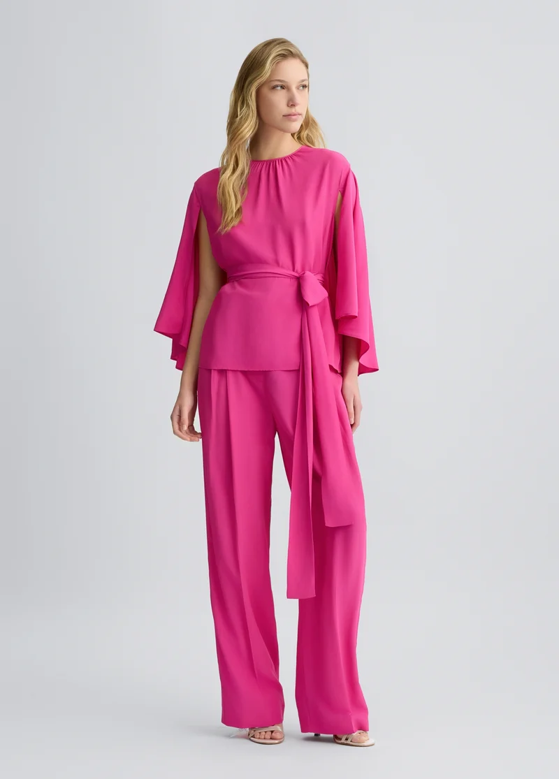 Fuchsia High-Rise Trousers