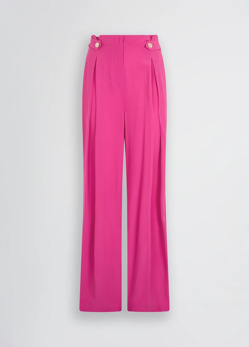 Fuchsia High-Rise Trousers