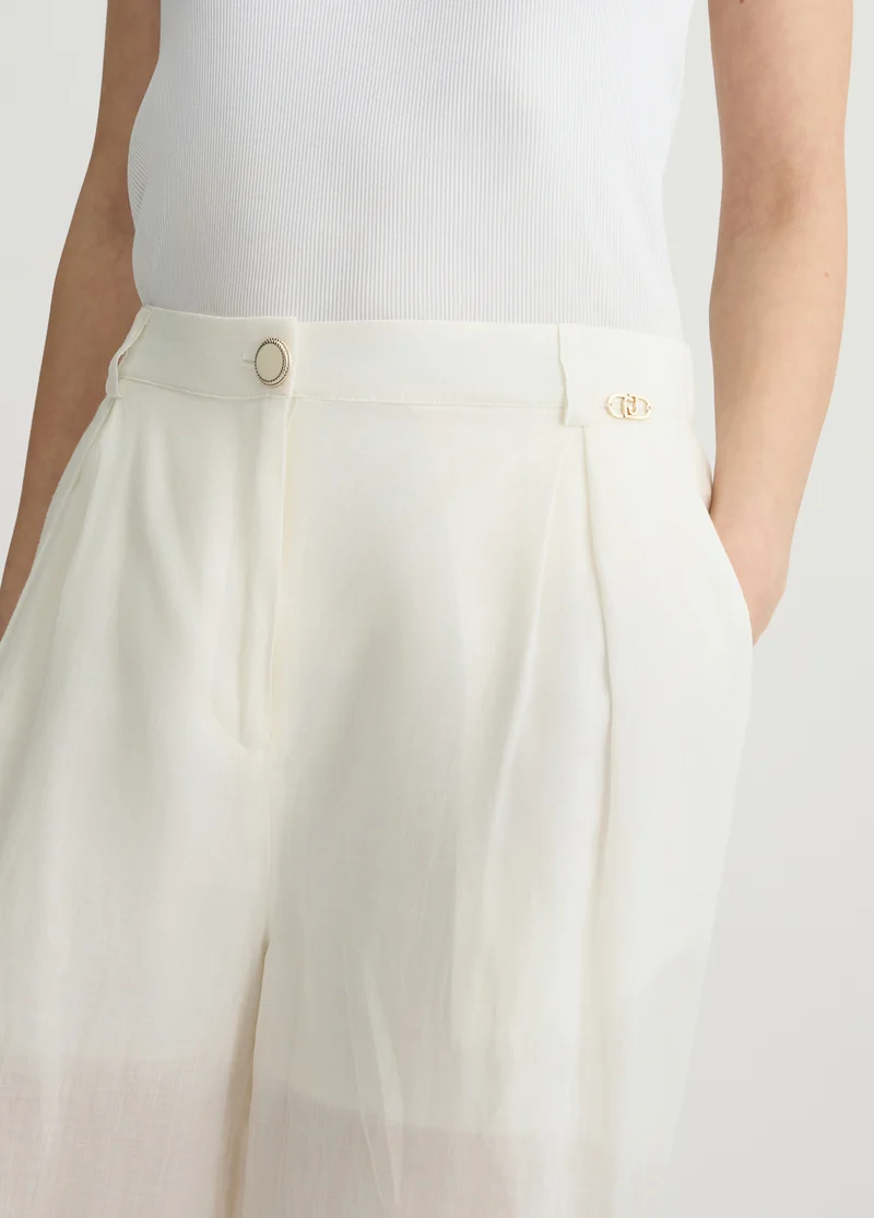 Ramie Palazzo Trousers
