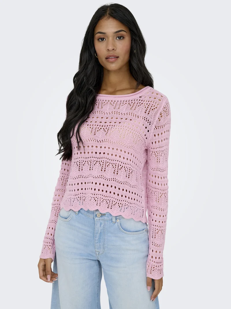 JDYSUN LAY L/S BOATNECK PULLOV. KNT, Fragrant Lilac