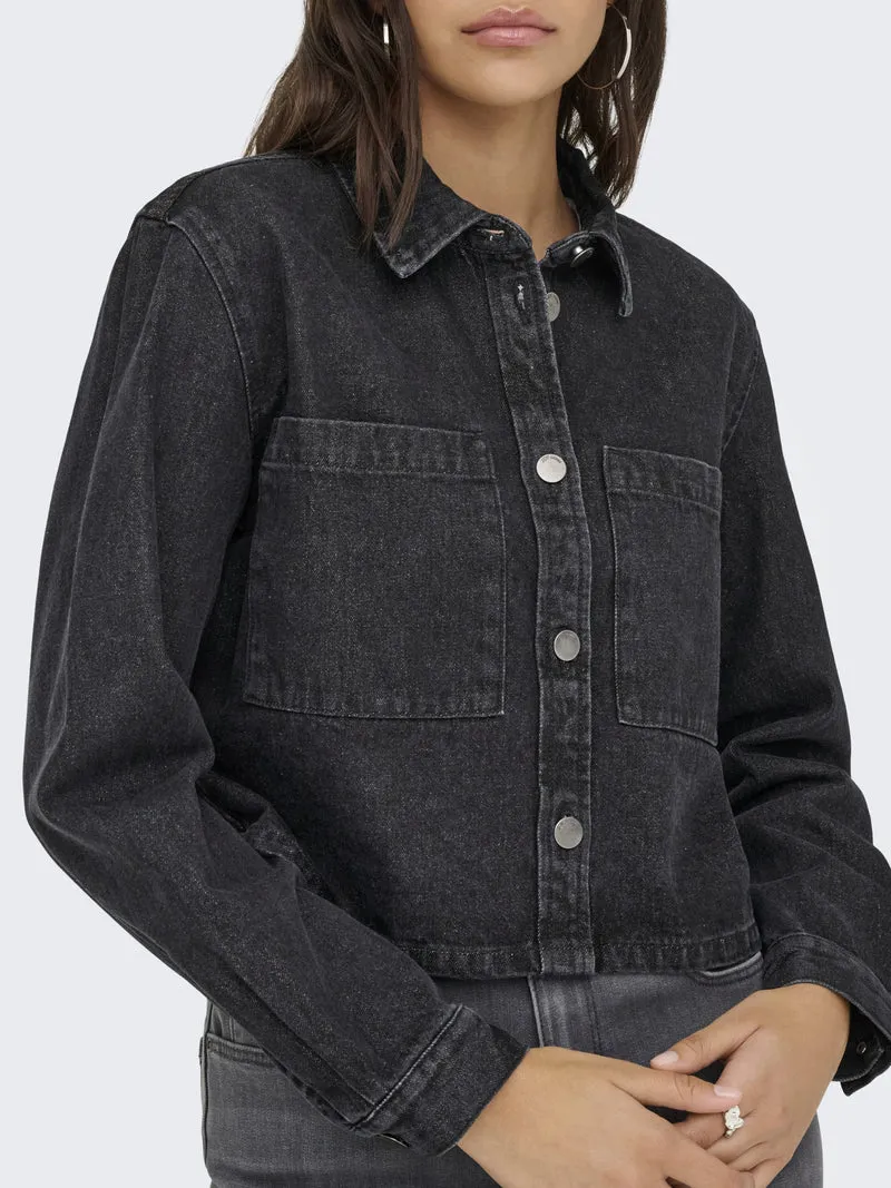 JDYMARLY L/S BOXY SHACKET DNM NOOS, Black Denim