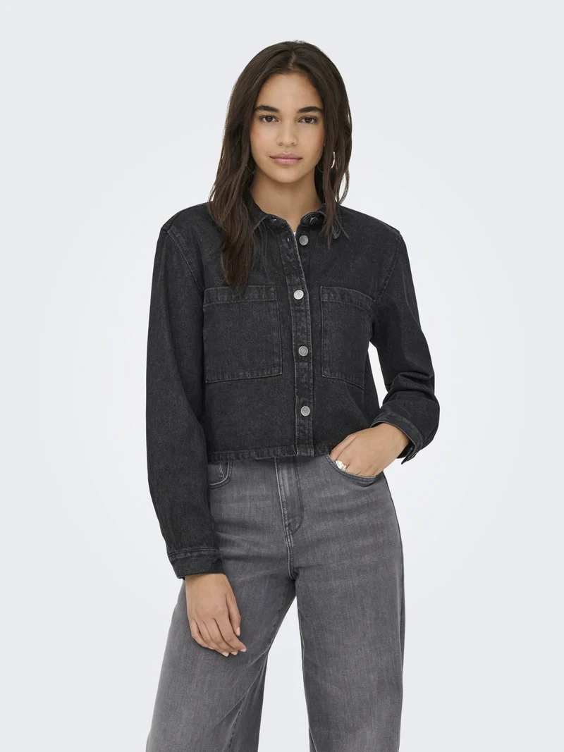 JDYMARLY L/S BOXY SHACKET DNM NOOS, Black Denim