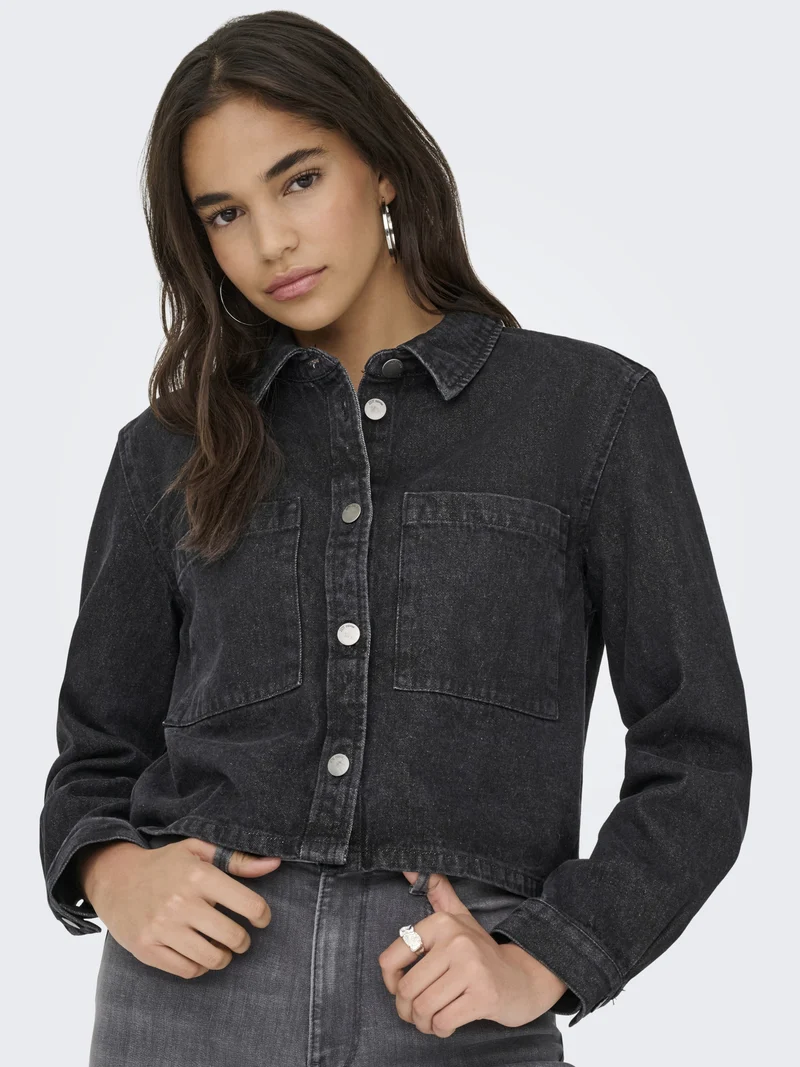 JDYMARLY L/S BOXY SHACKET DNM NOOS, Black Denim
