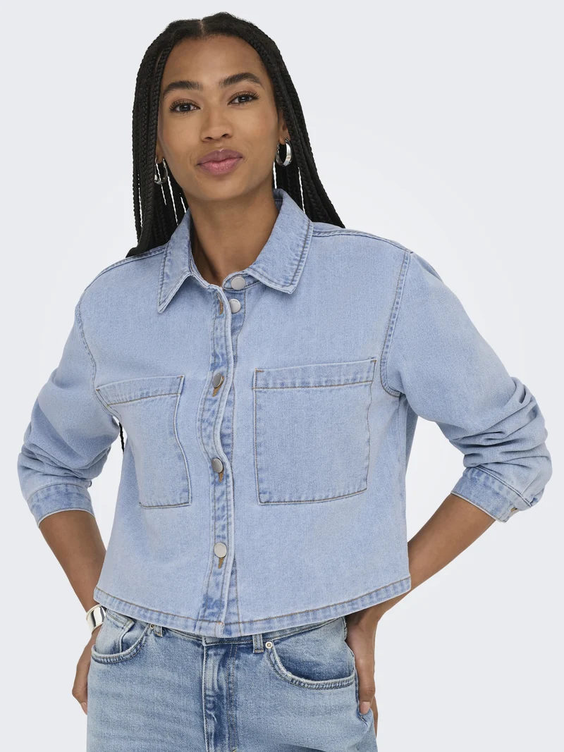 JDYMARLY L/S BOXY SHACKET DNM NOOS, Light Blue Denim