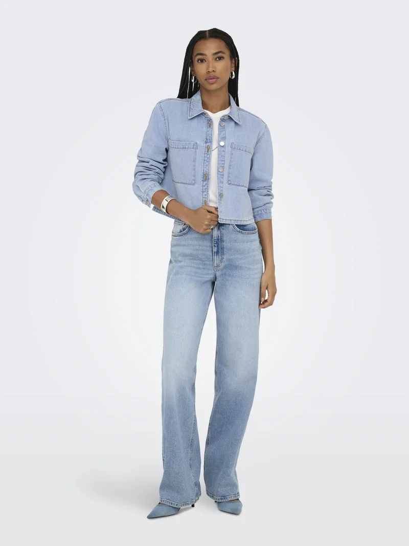 JDYMARLY L/S BOXY SHACKET DNM NOOS, Light Blue Denim