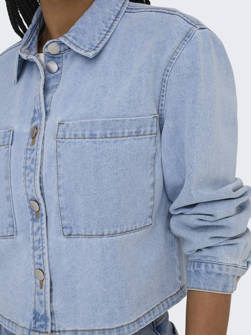 JDYMARLY L/S BOXY SHACKET DNM NOOS, Light Blue Denim