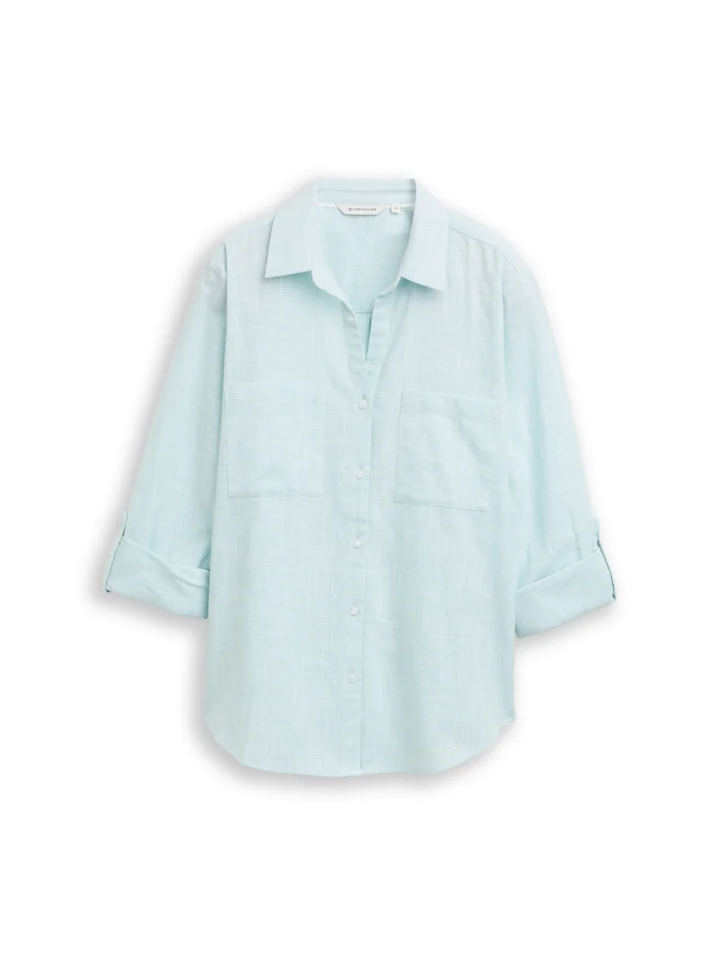 blouse with slub structure, new blue haze