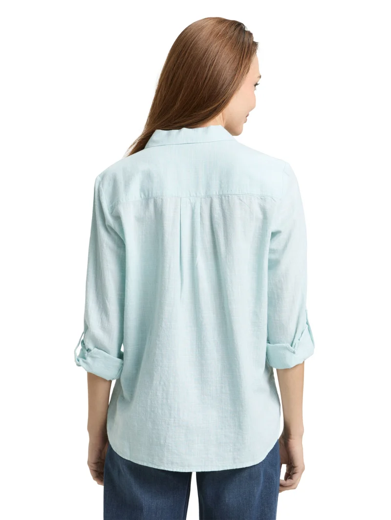 blouse with slub structure, new blue haze